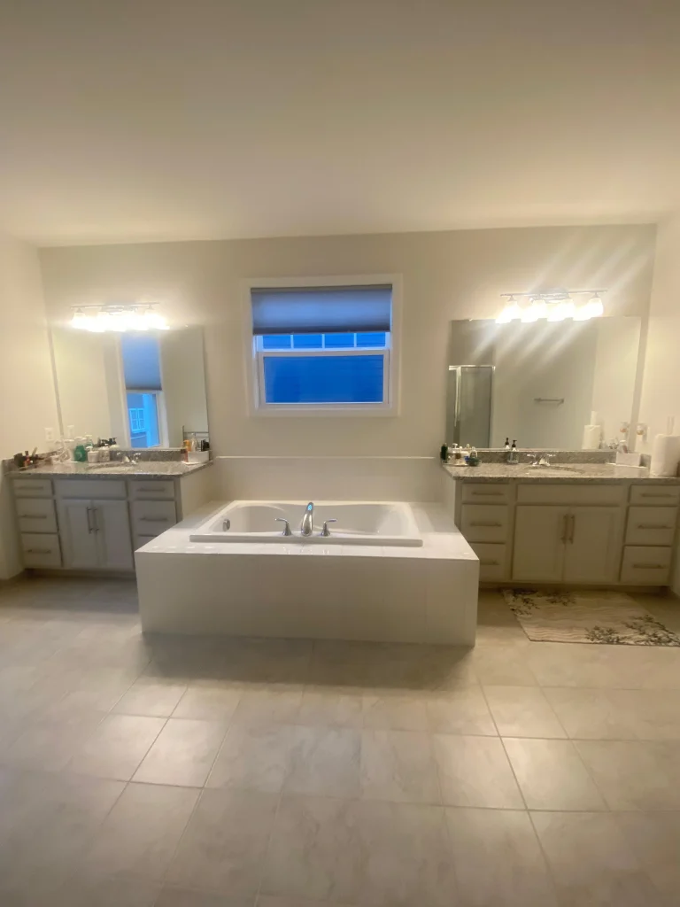 Master bathroom cleaning soaking tub dual vanity Leesburg VA
